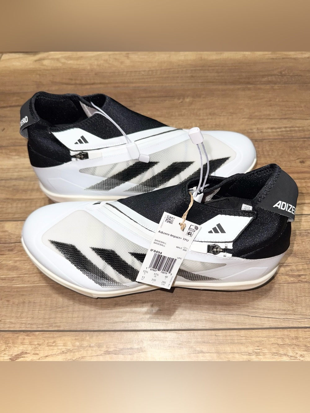 Adidas Adizero Impact+ TPU Lightstrike Pro Baseball Cleats White Black Mens 13